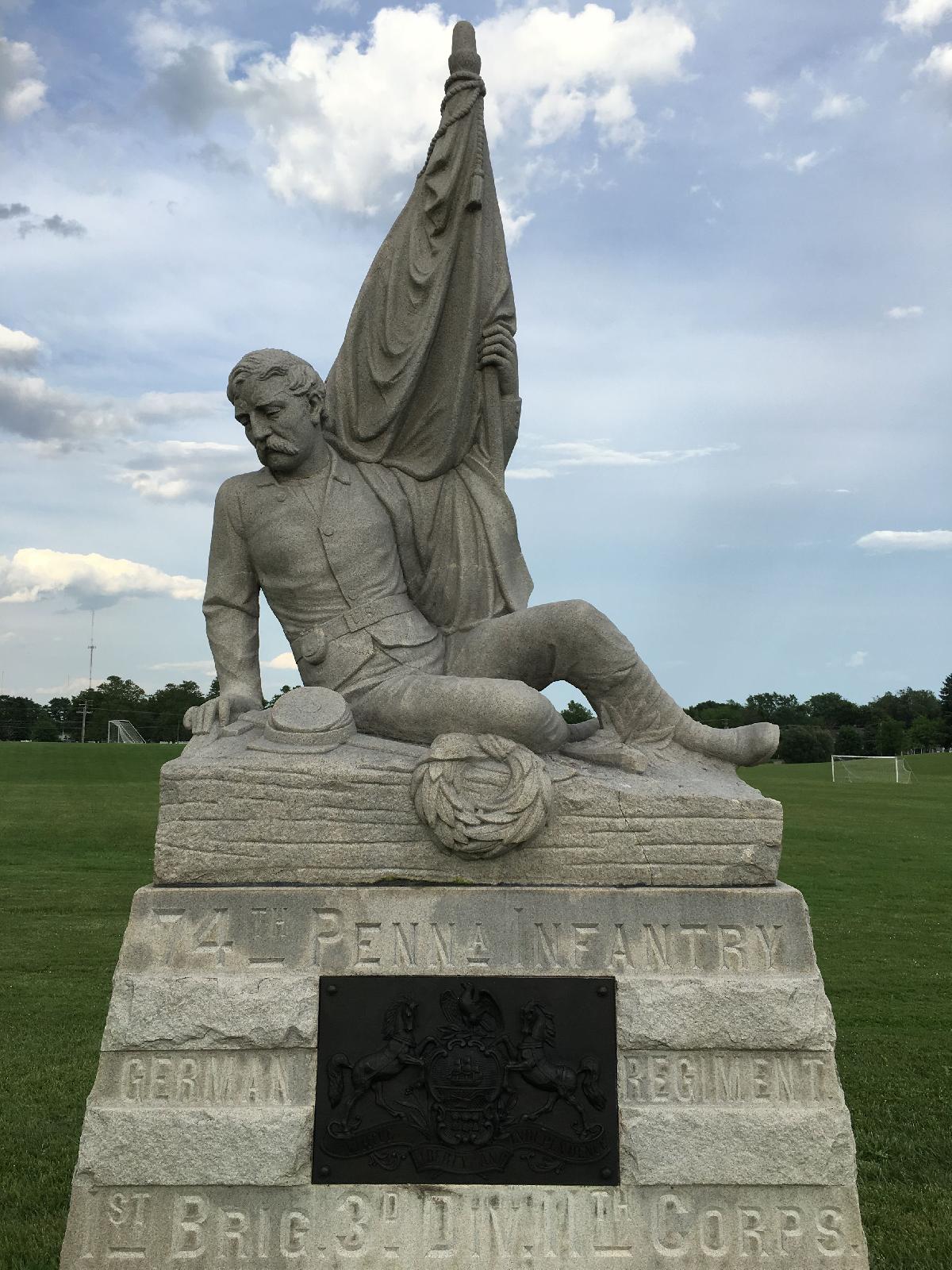 Monumento da 74ª Infantaria da Pensilvania   Gettysburg, Pensilvania
