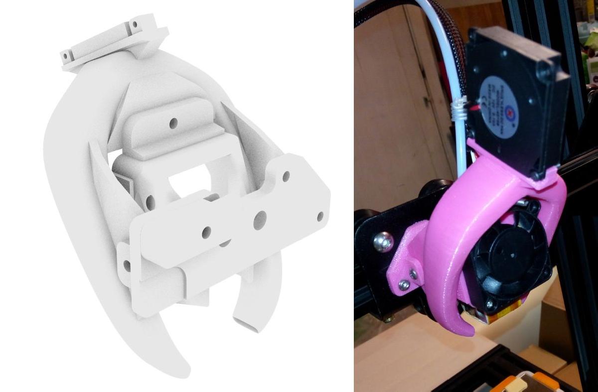 Conjunto de duto do ventilador OEM CR 10 FANG   impressão fácil e resistente