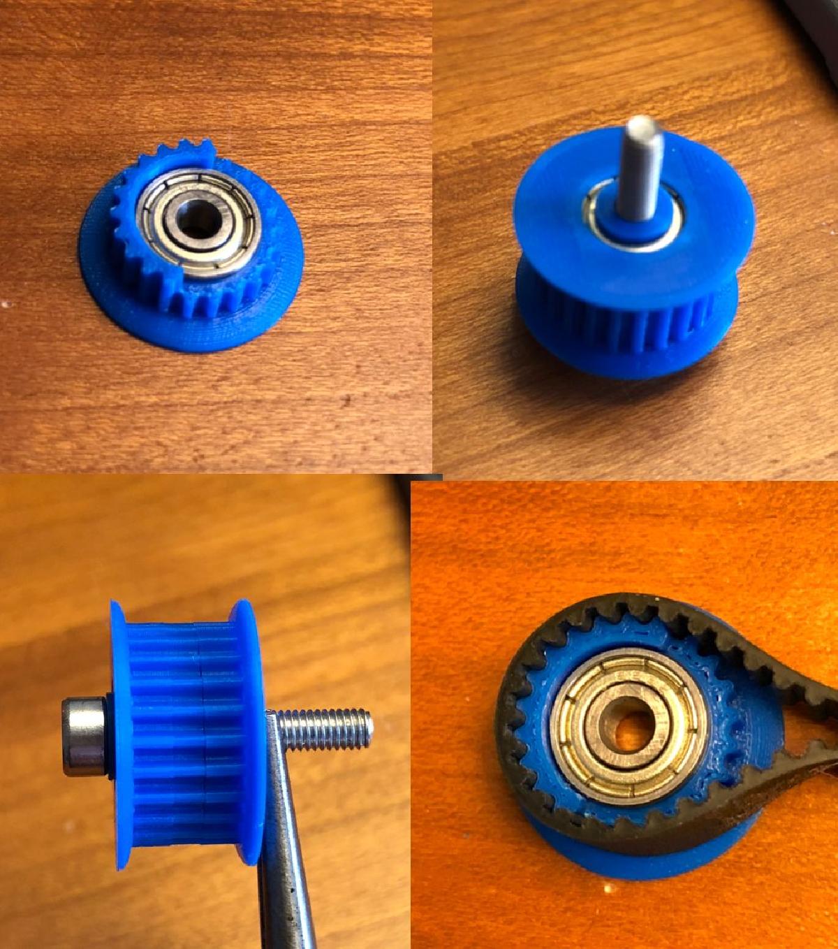 Polia tensora para correia GT2 com flange ComfortFit