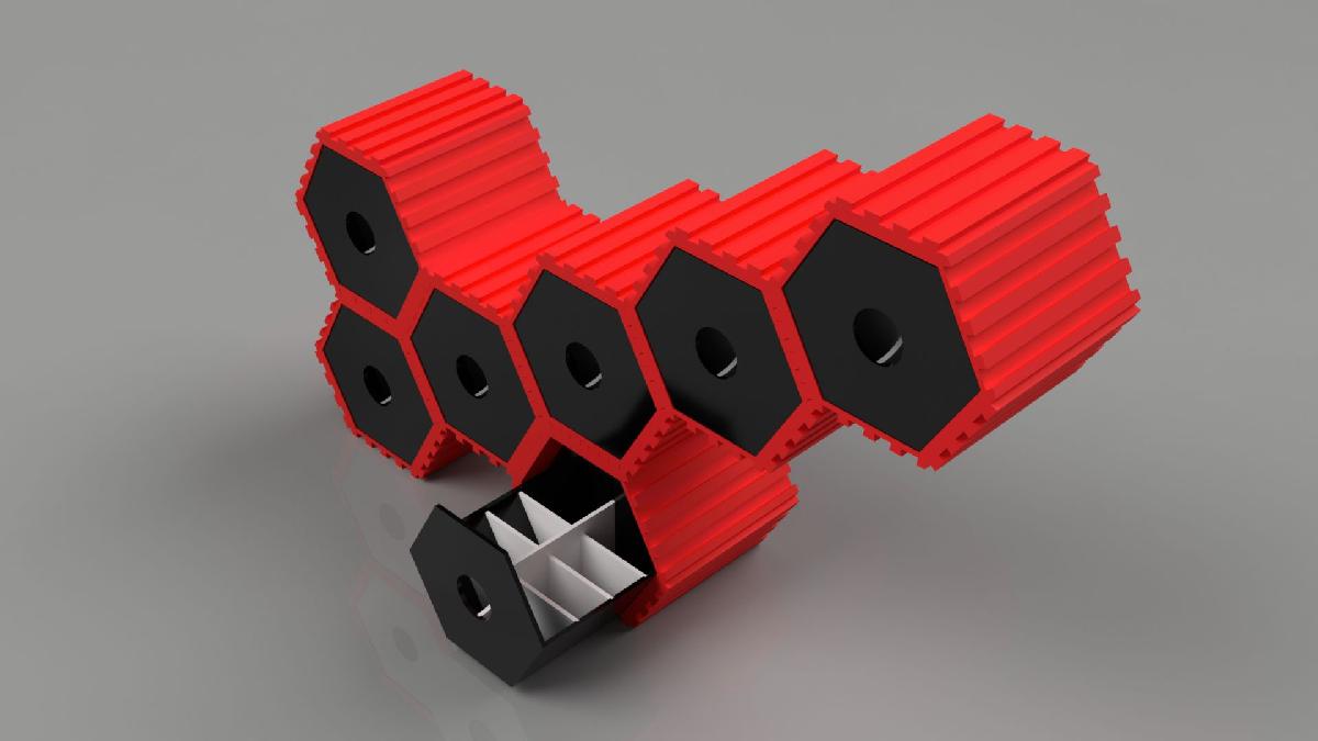 Gavetas Hexagonais Interligadas Modulares