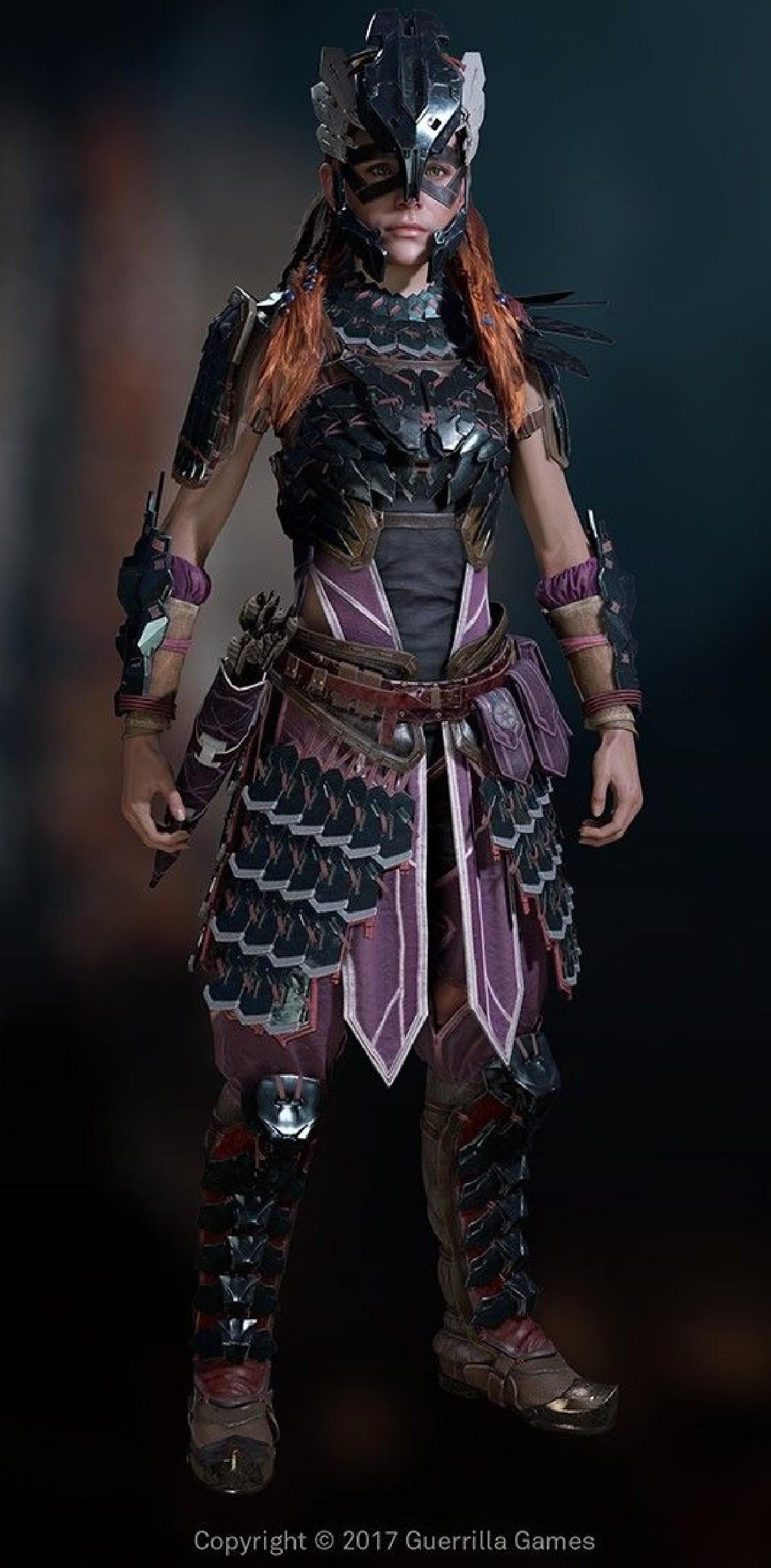 Conjunto de Armadura Pesada Shadow Stalwart   Cosplay de Aloy Horizon Zero Dawn