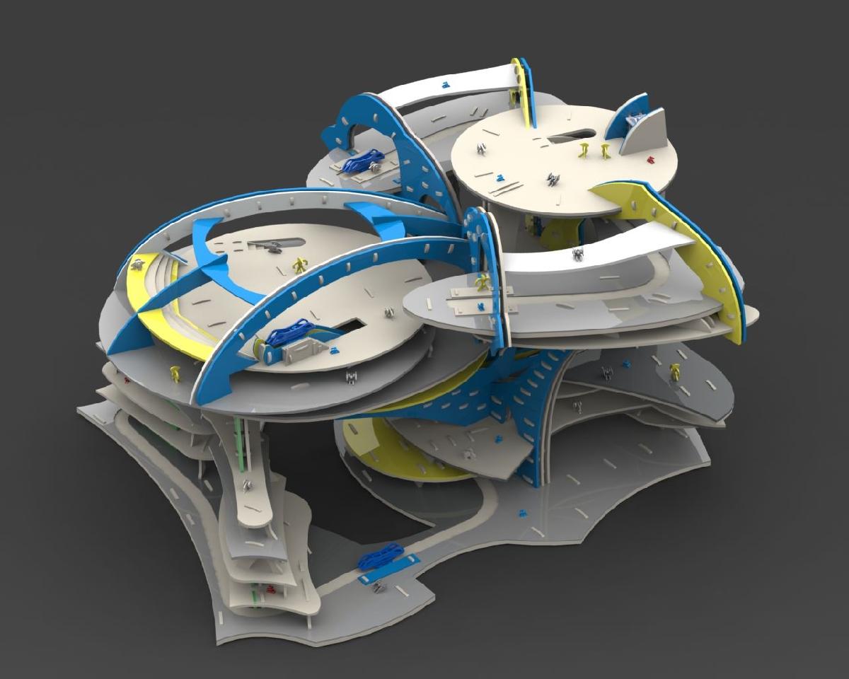 Brinquedo de construcao quebra cabeca 3D   cidade alienigena