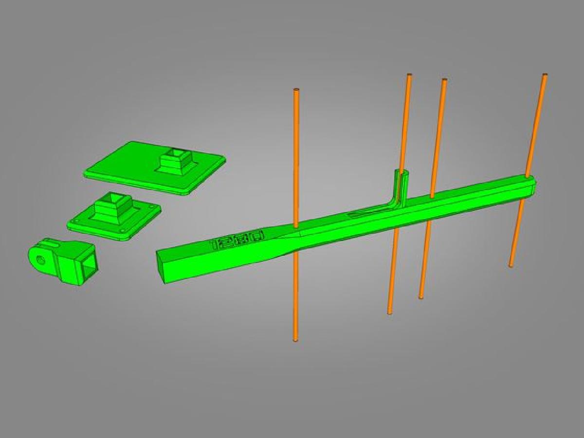 Antena Yagi FPV 1.2GHz com suportes variados