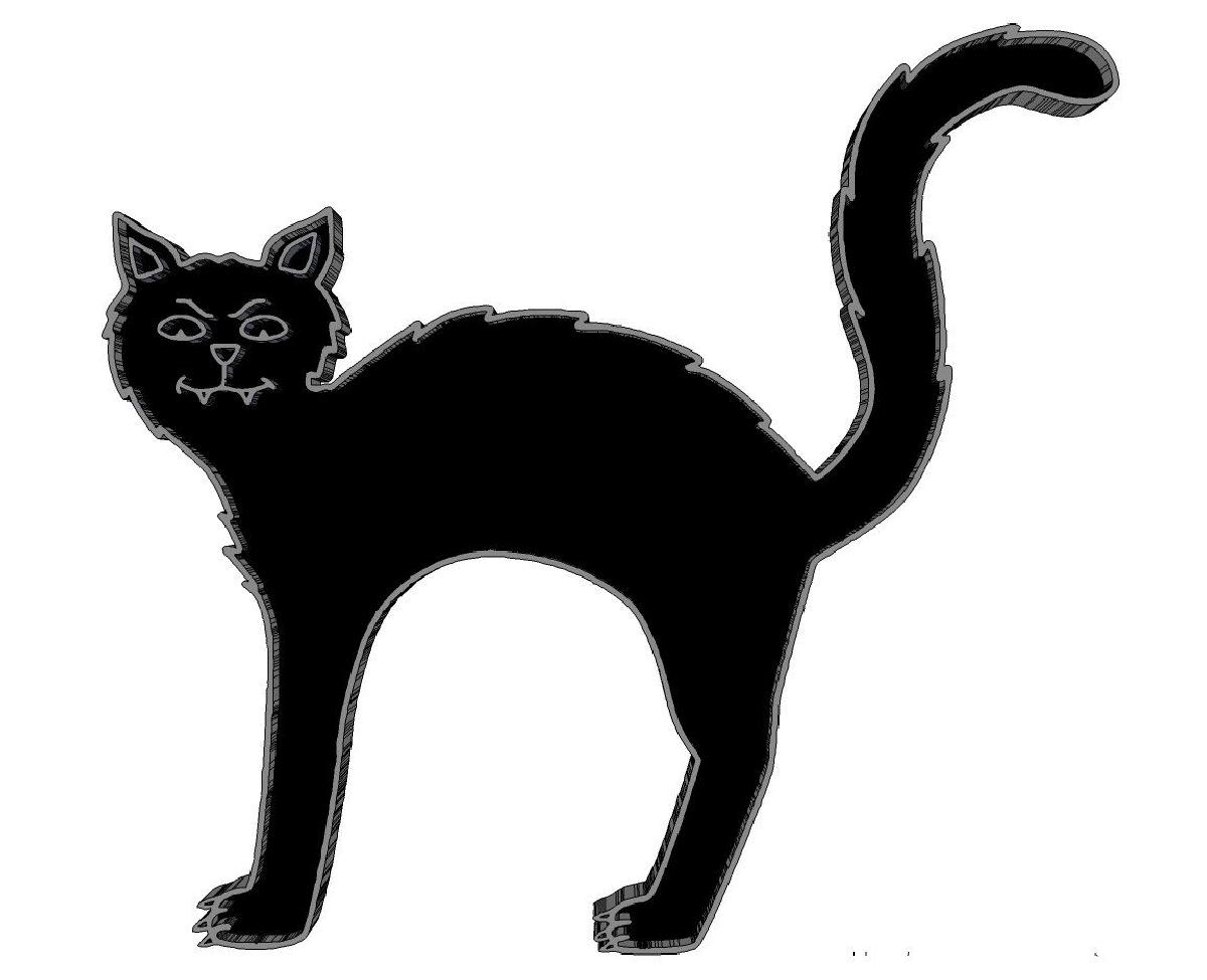 Ima de Geladeira Gato Preto   Halloween