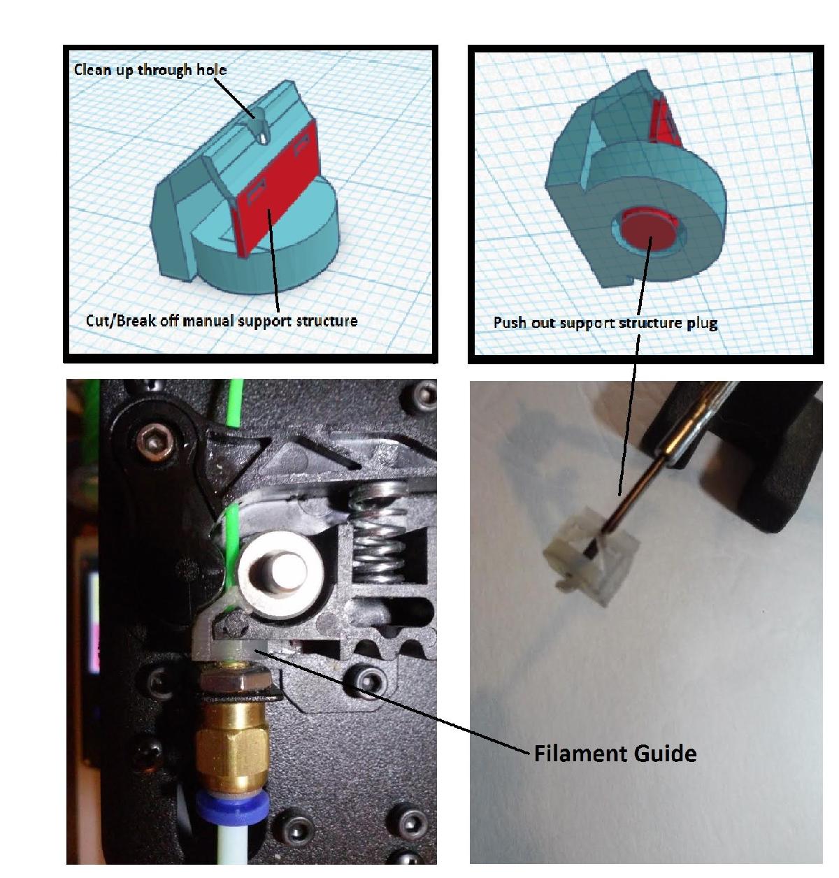Guia do extrusor Monoprice MP Select Mini para filamento flexivel