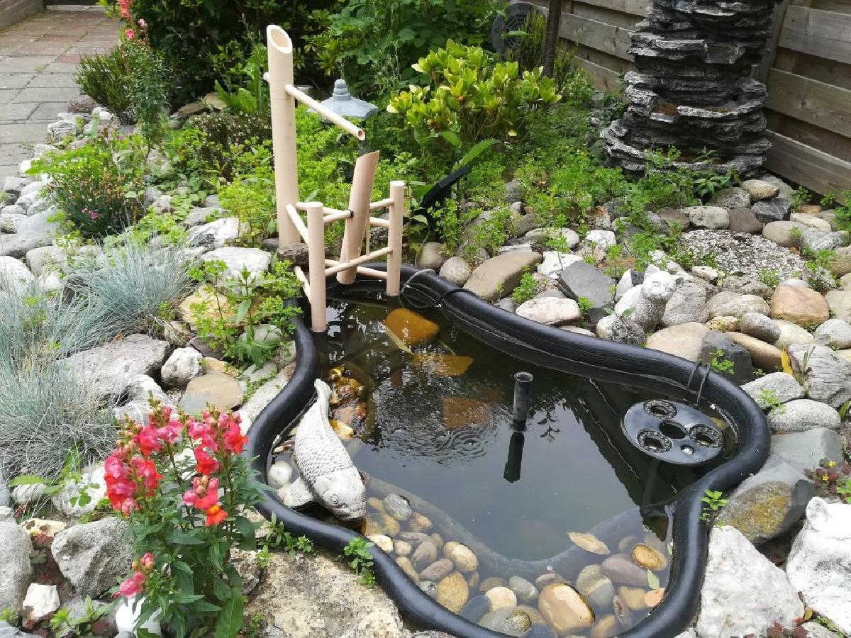 Fonte de Agua de Bambu com Gorjeta Japonesa