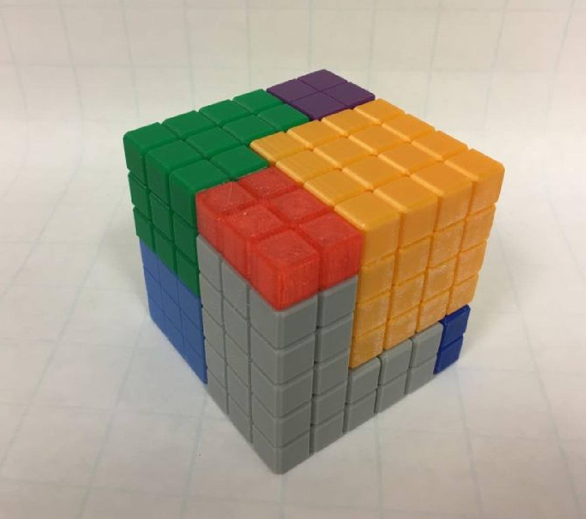 Quebra cabeca de Disseccao de Cubo/ Modelo para 3^3 + 4^3 + 5^3 = 6^3