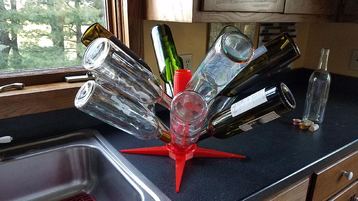 Suporte para Secagem de Garrafas de Vinho V3