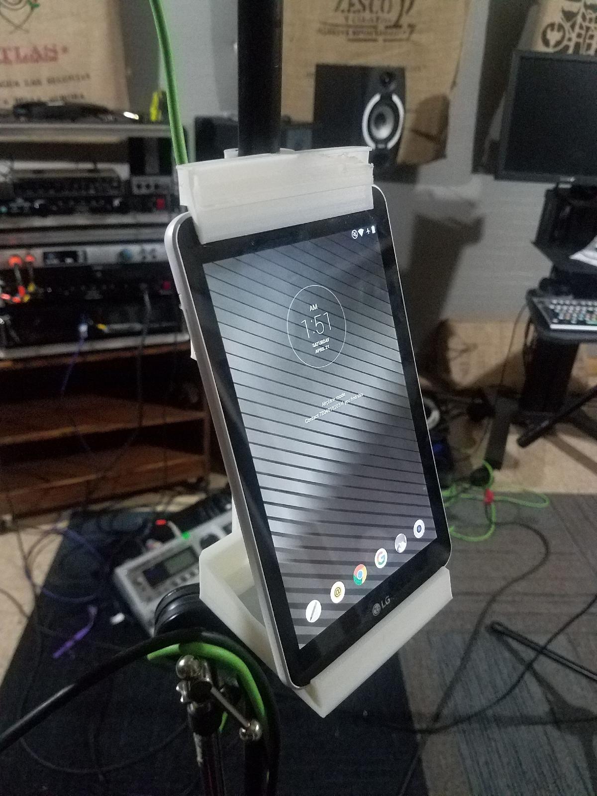 Suporte Simples para Tablet / Telefone para Suporte de Microfone com Bandeja e Clipe para Palheta