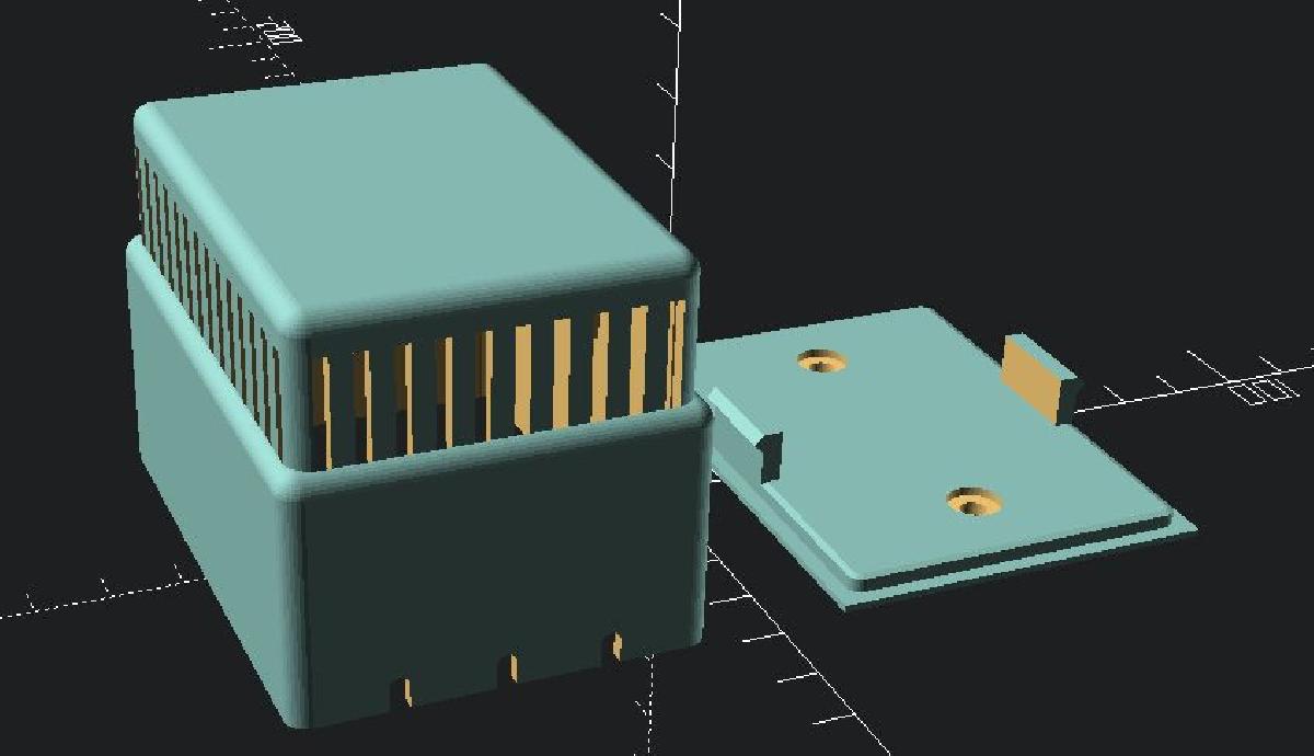 Caixa de parede para sensor alimentado por bateria.