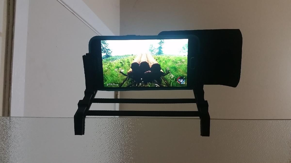 Suporte para telefone no chuveiro