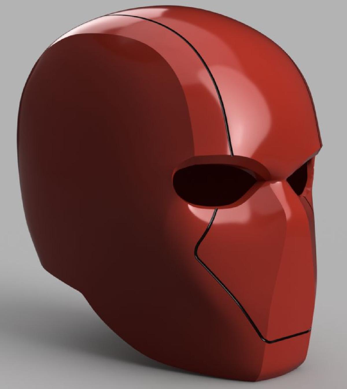 Imprimir STL Capacete do Capuz Vermelho (Batman) com Detalhes Modelo 3D ...