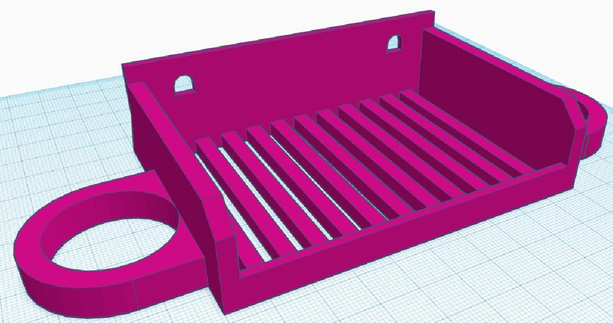 Suporte para sabonete e lamina de barbear Upgrade II (para gancho Command)
