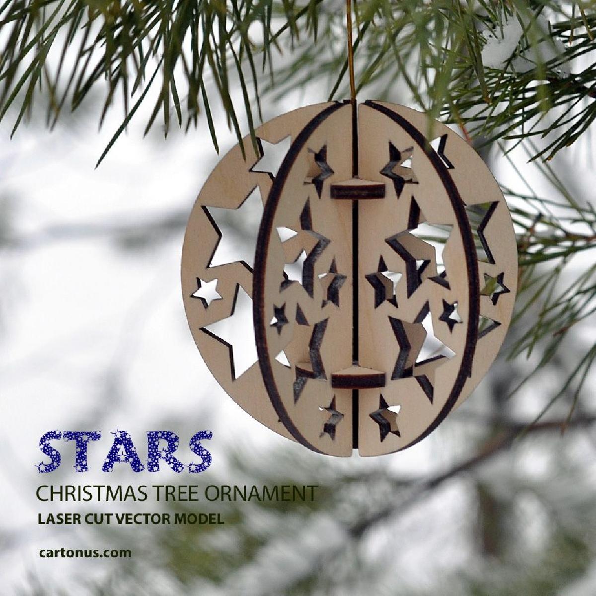 Estrelas. Ornamento de bola de arvore de Natal.