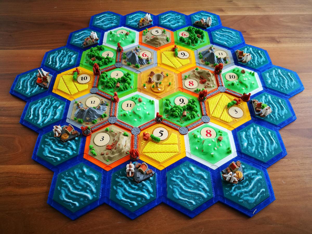 jogo de tabuleiro estilo catan 2.0 (magnético e multicolorido)