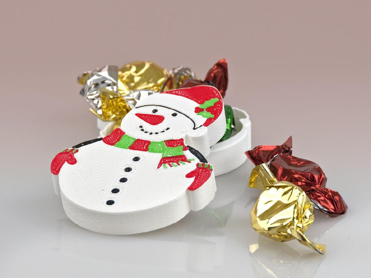 Lata de Boneco de Neve de Natal (Extrusora unica multicolorida)