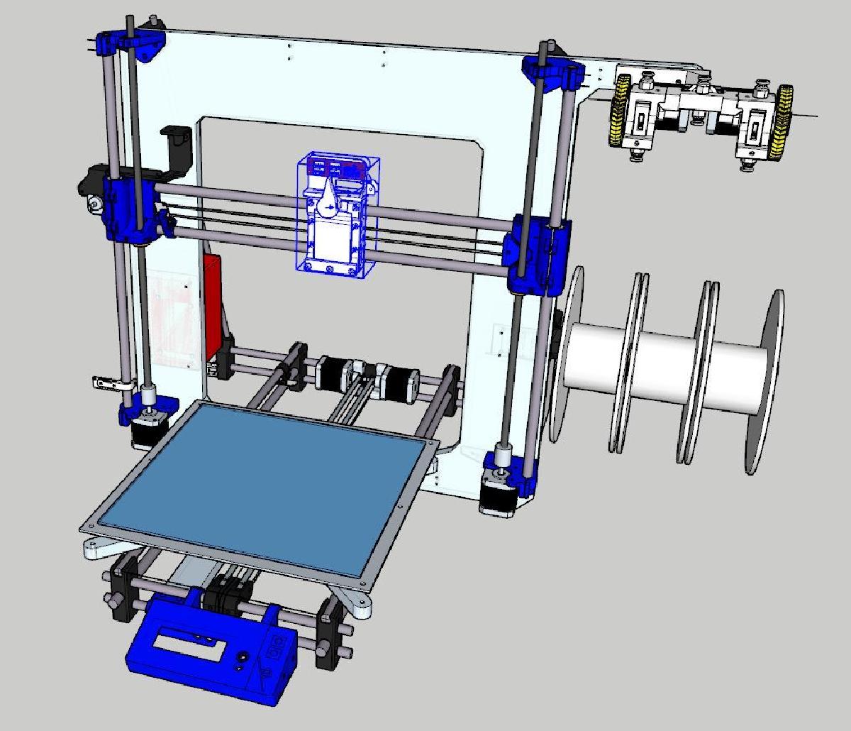Impressora Prusa I3 personalizada com troca facil de extrusora