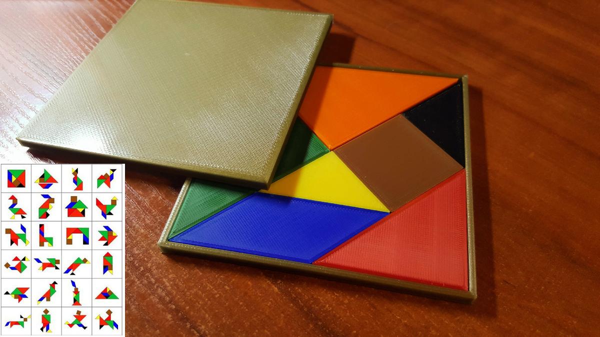 Quebra cabeca Tangram para criancas e adultos com caixa