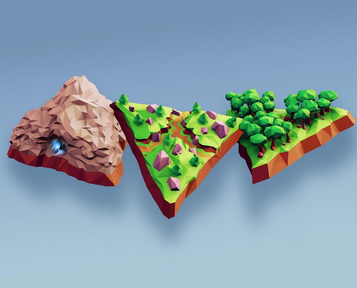 Mundo Fantastico Low Poly   Azulejos Base