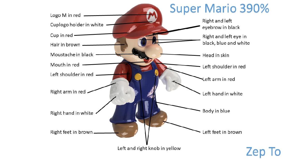 Super Mario ampliado para 390%   agora todas as partes sao imprimiveis