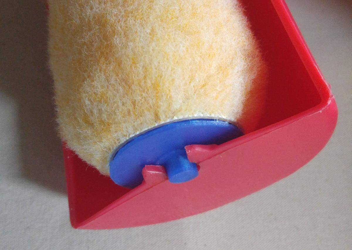 Tampa de extremidade do rolo de protecao de tinta