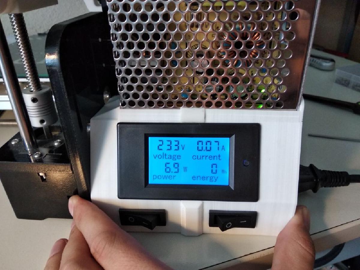 Tela de fonte de alimentacao LCD Anet A8 com interruptores