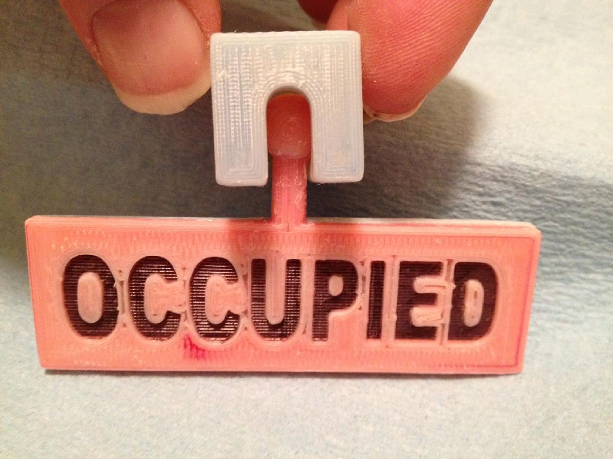 Placa de Ocupado / Livre para Banheiro