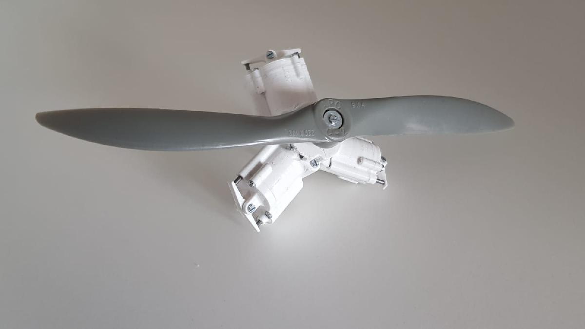 motor radial de 3 cilindros a ar comprimido (Funcionando)