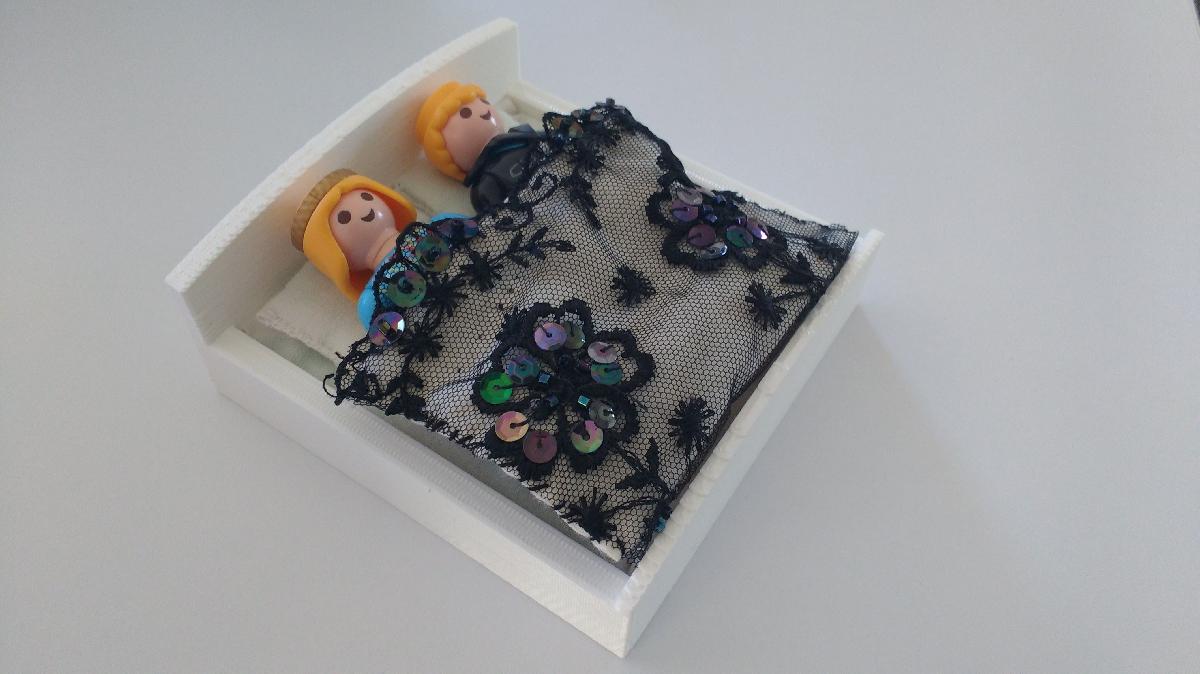 Cama de casal para Playmobil