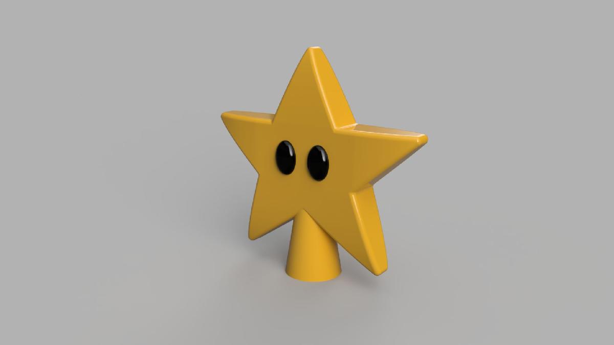 Topo de Arvore de Natal Estrela do Poder Mario