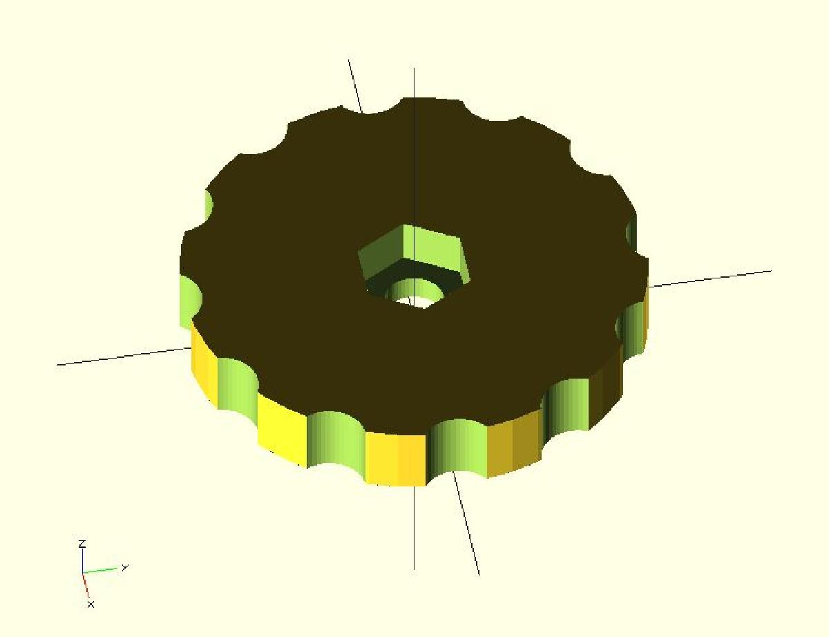 Roda de polegar parametrica (M3)