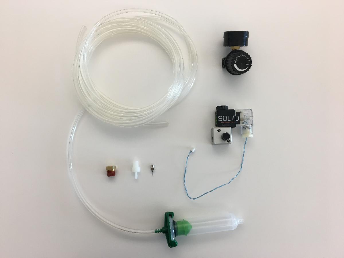 grampos de extrusora pneumatica, adaptador de carro, e suporte de solenoide
