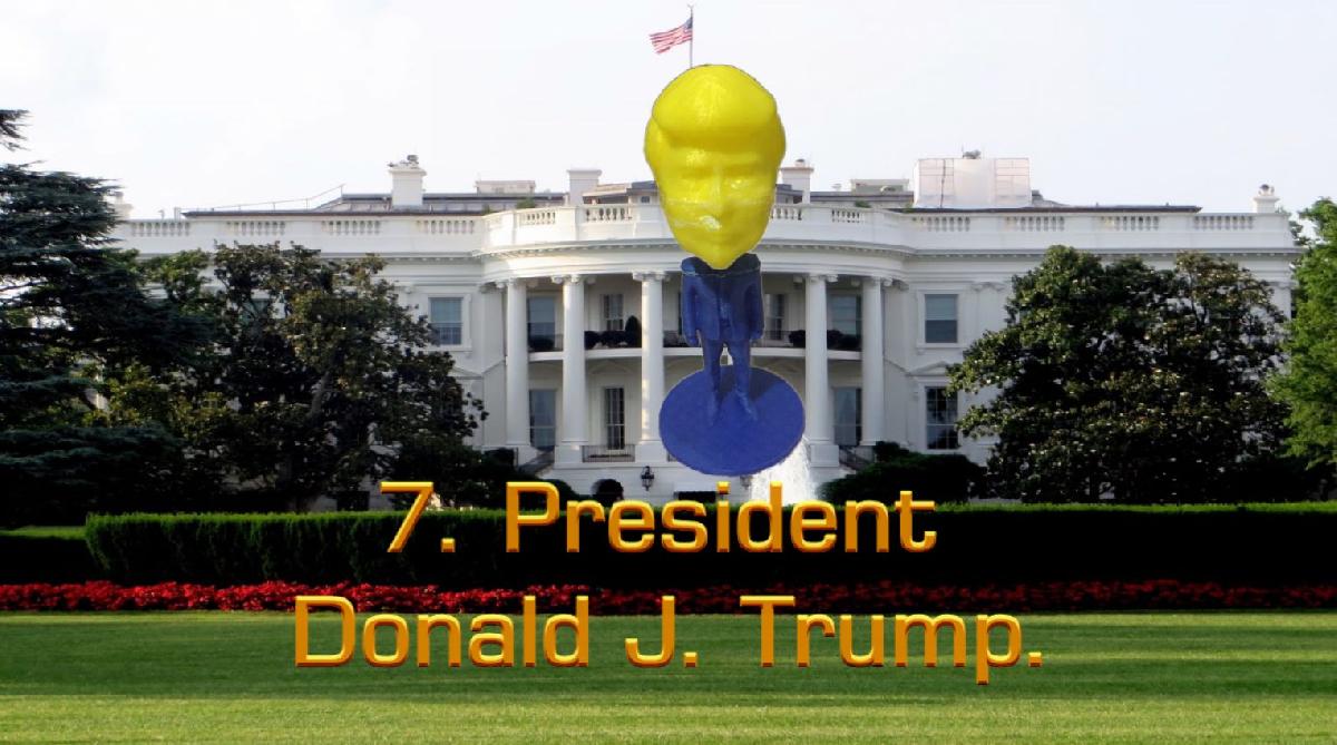 Cabeca de boneco do presidente Donald J. Trump Remix
