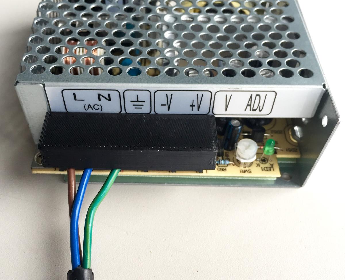 Tampa de terminais eletricos para fonte Mean Well