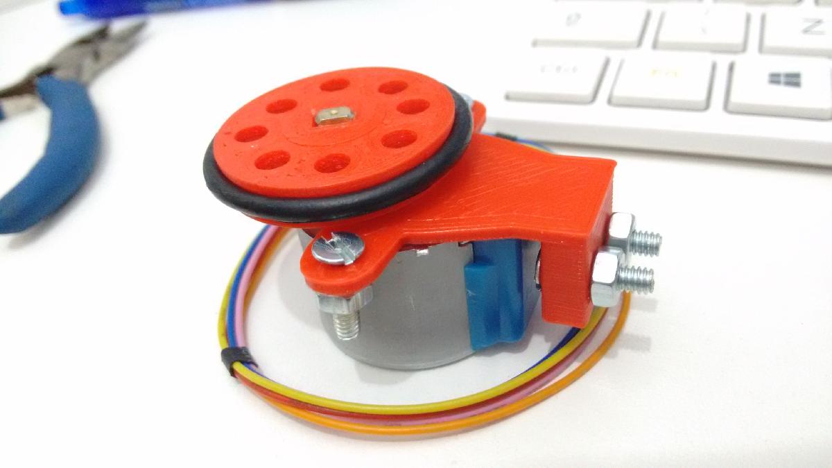 Roda e suporte para motor de passo 28BYJ