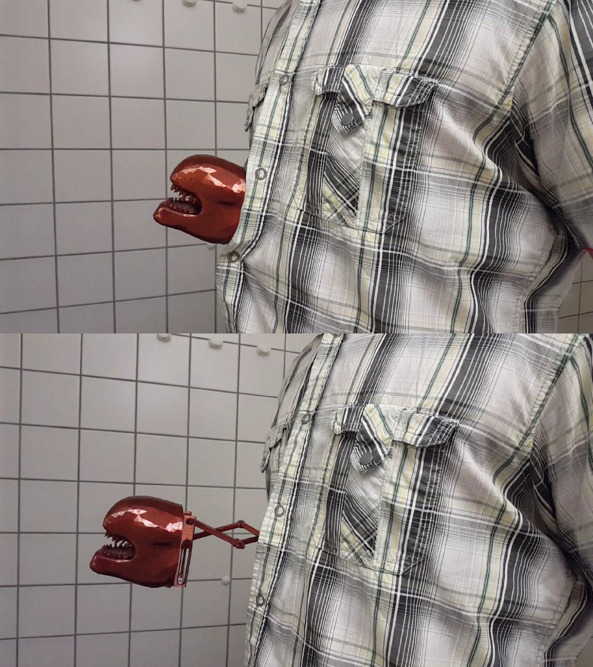 Fantasia de Halloween de Chestburster Alienigena em Movimento [Sem Suporte, Montagem Facil]