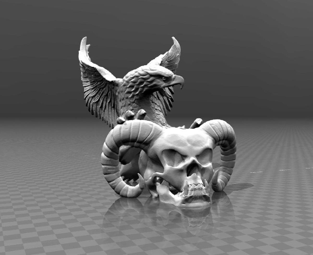 Caveira de diabo e aguia
