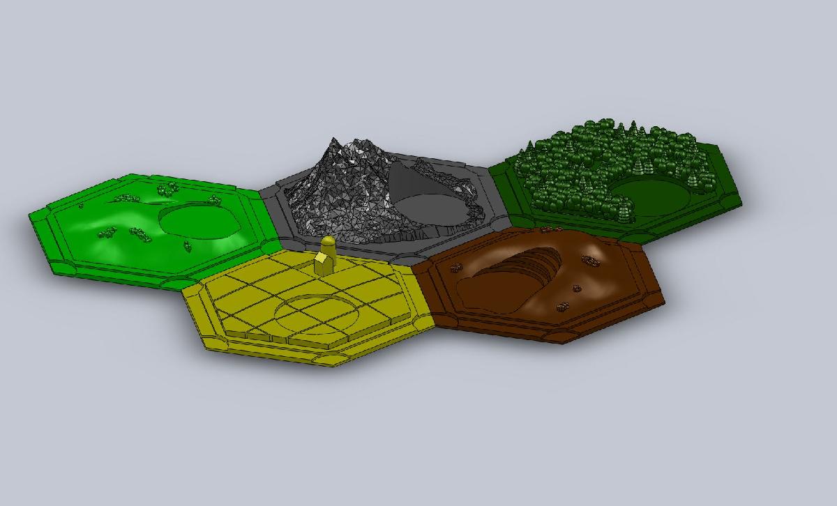Peças de Terreno Catan 3D