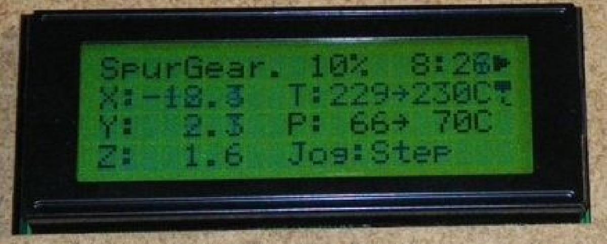 Painel de controle LCD + teclado para Makerbot