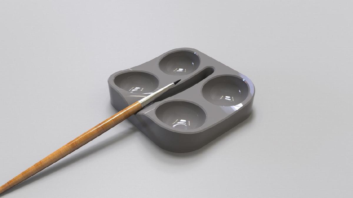 Bandeja de pintura ergonômica e suporte de pincel #2
