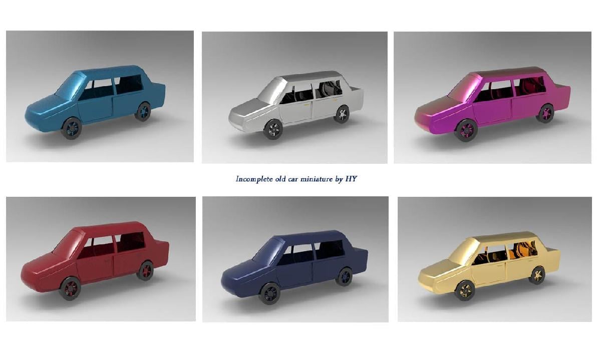 Miniatura de carro antigo incompleta