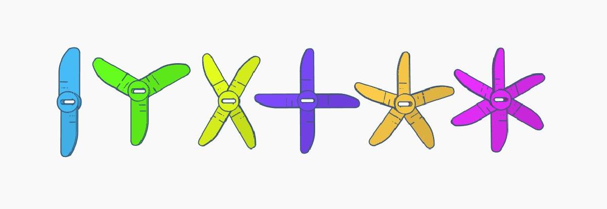 Helices   estilo de montagem com 3 furos