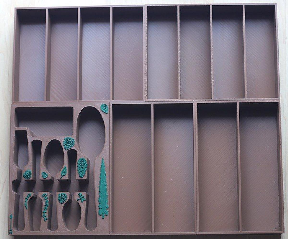 Organizador de utensilios de prata. Agora com arquivo sCad parametrico.