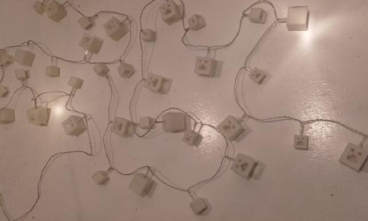 luzes de guirlanda LED do creeper do minecraft