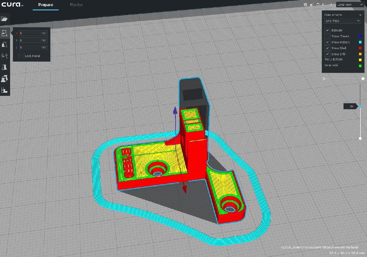 Suporte para BlTouch para Ender 3 (remix)   sem suportes necessarios