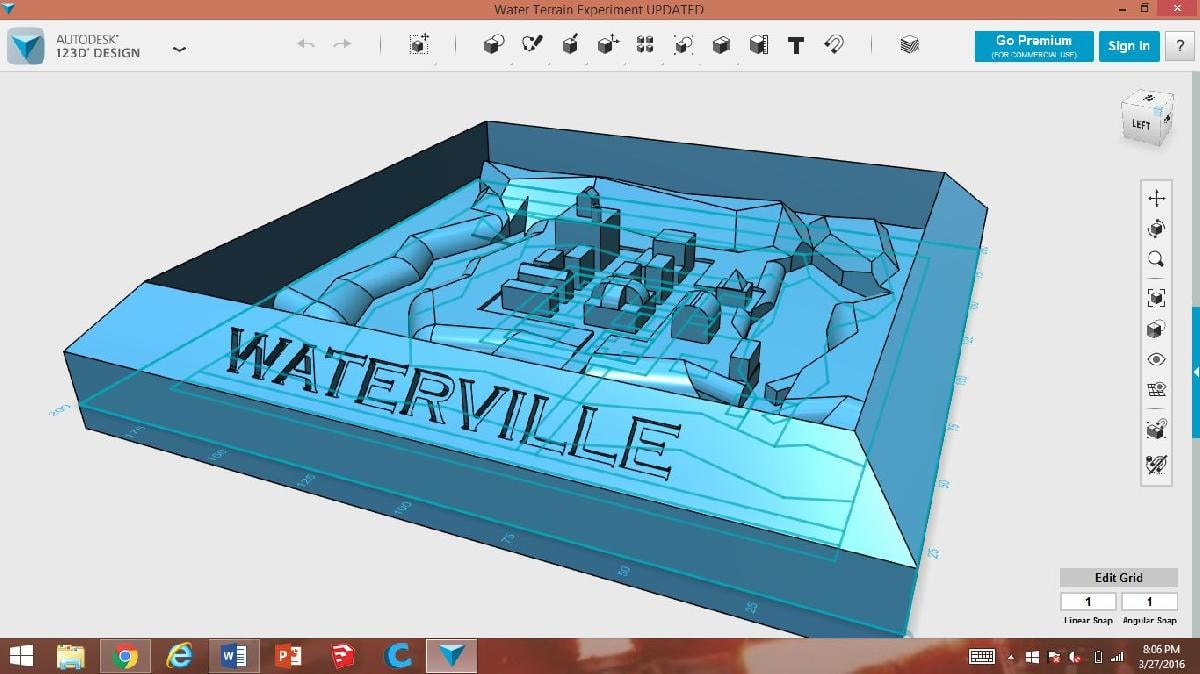 Diorama de Experimento de Bacia Hidrografica e Inundacao