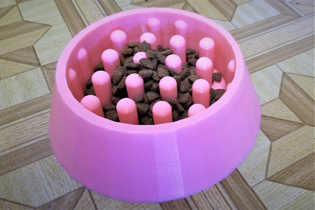 Tigela de alimentacao lenta para caes