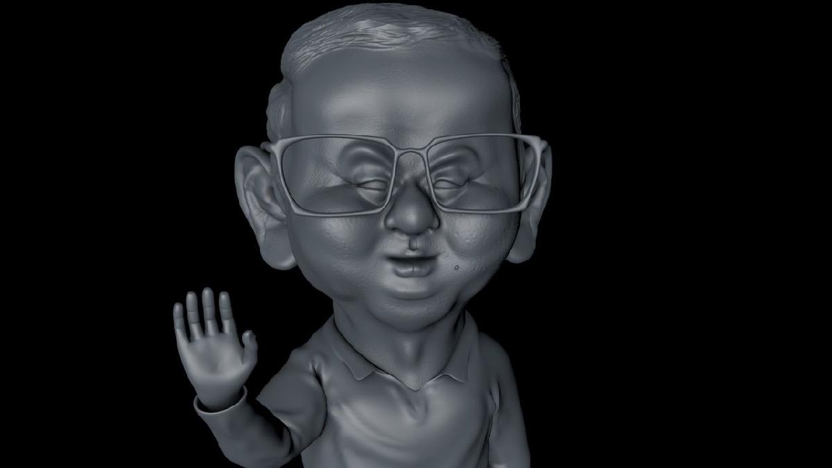 Ahok caricatura alta poly