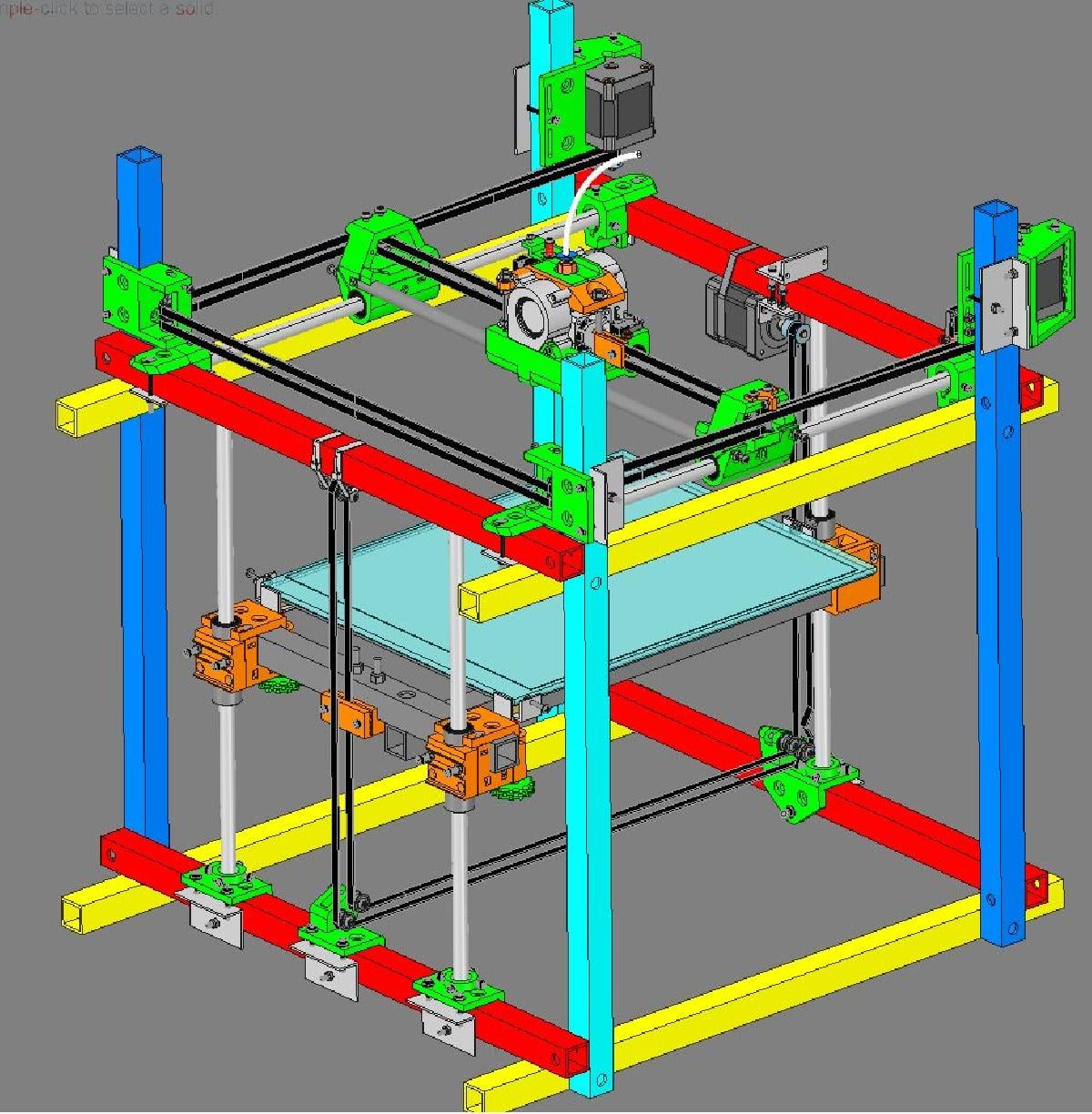 SCOUTcorexy 3D Printer (square aluminum tube frame, scout tower like corner nodes, dual support Z, lots of adjustability to compensate for construction errors)