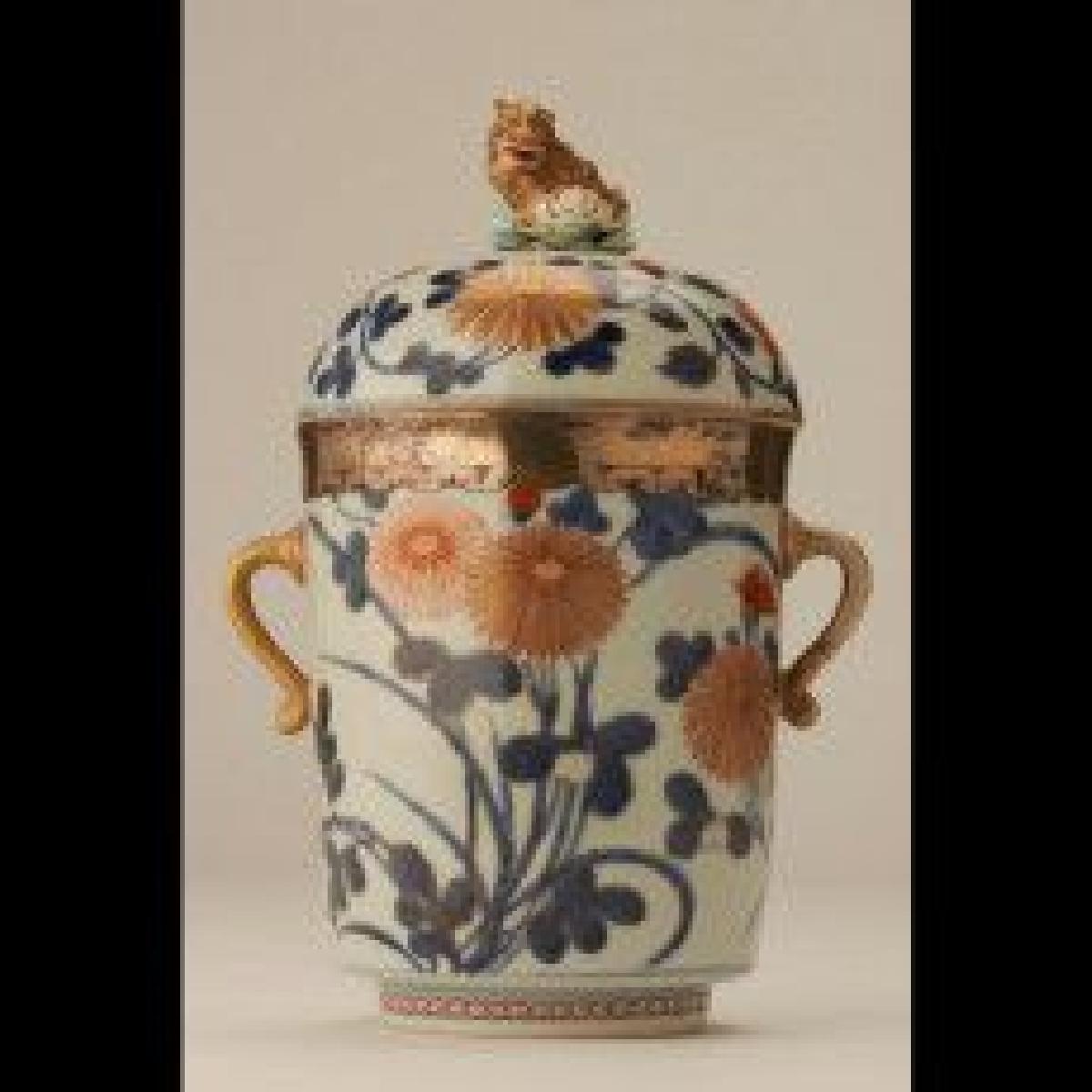 tigela e tampa de Imari